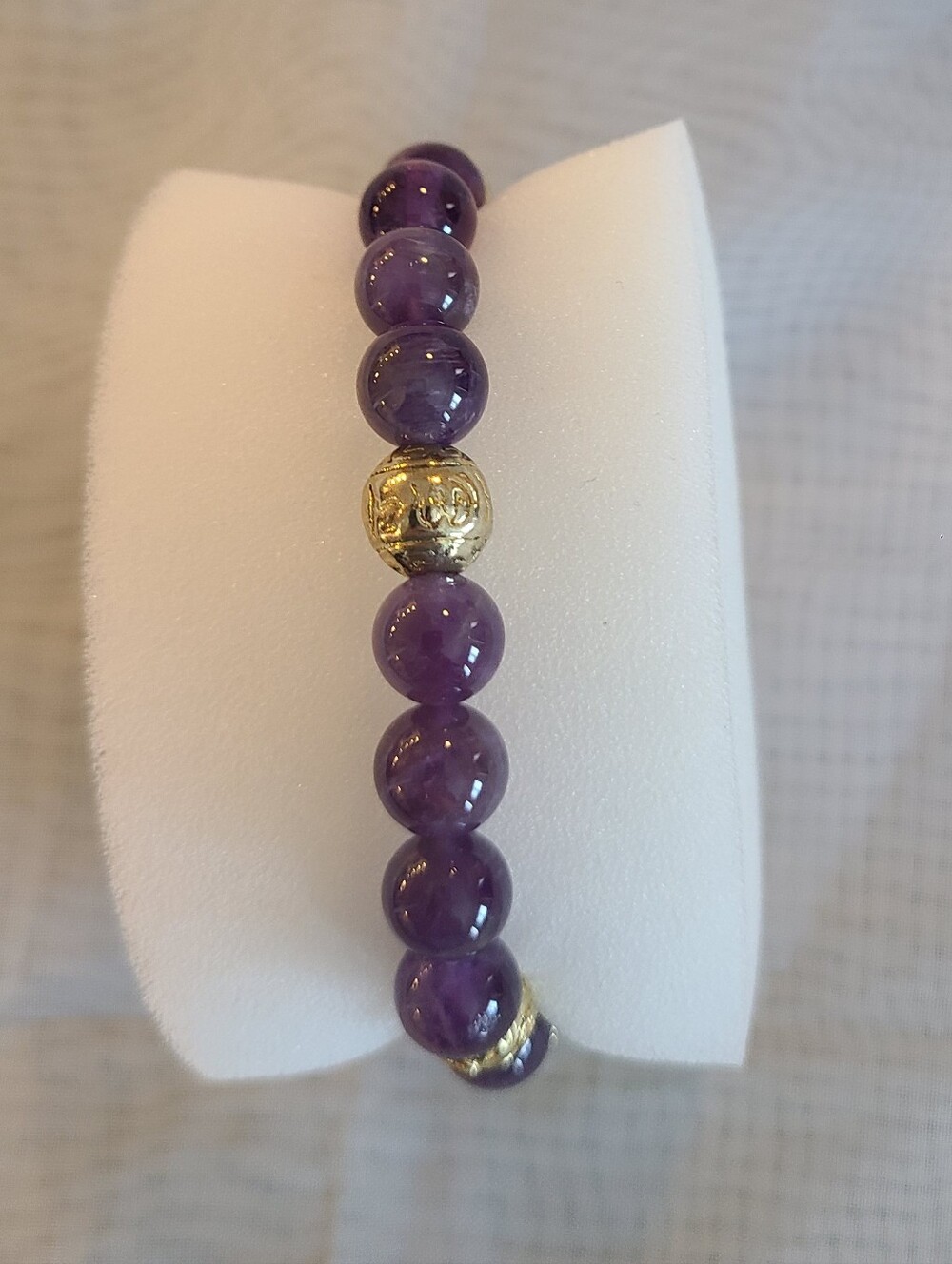 New in Box STRADA African Amethyst Japanese Movement Beaded Bracelet Watch - Picture 4 of 4